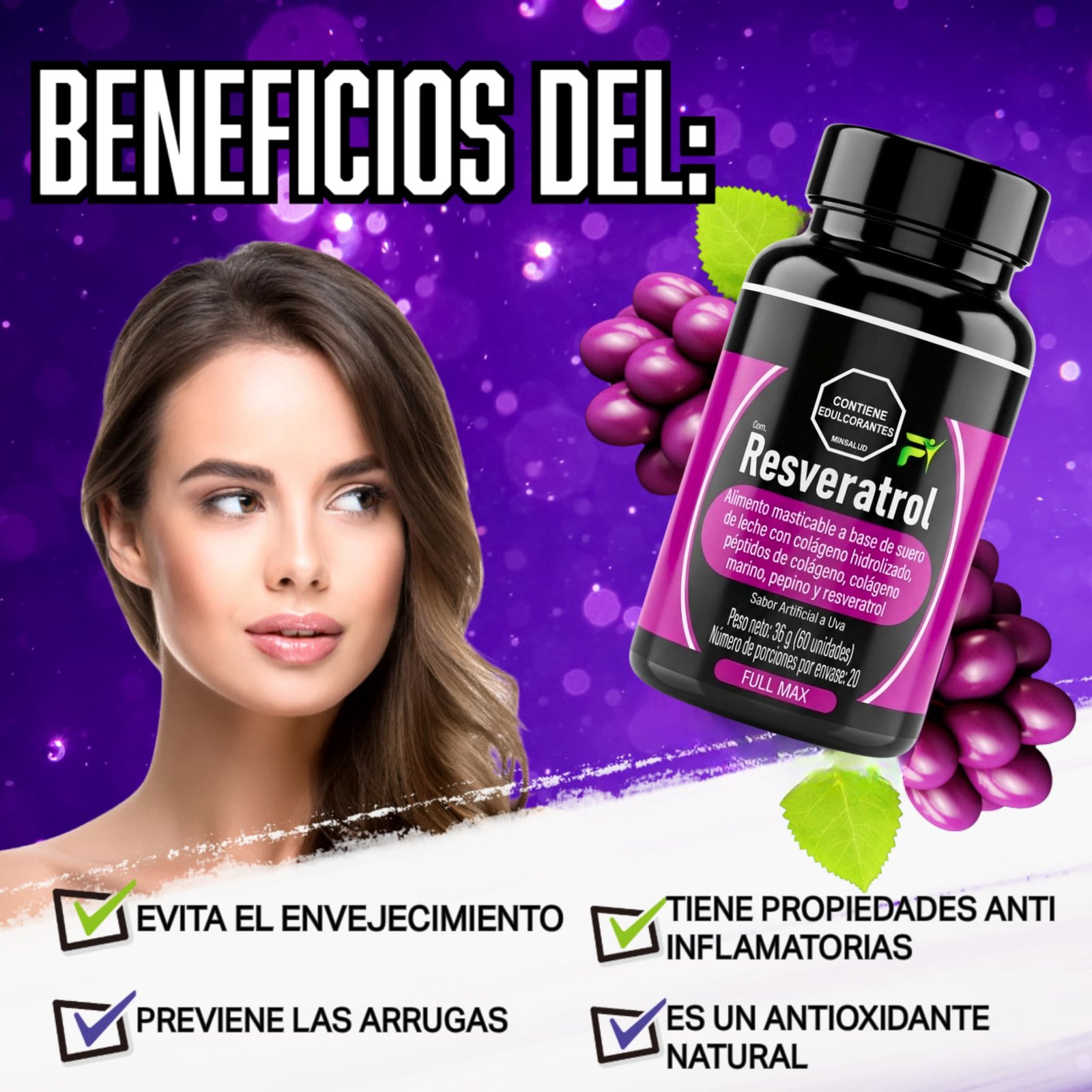 Resveratrol Full Max x60 Tabletas Masticables Fitovit – Pack x2 Unidades - Imagen 6