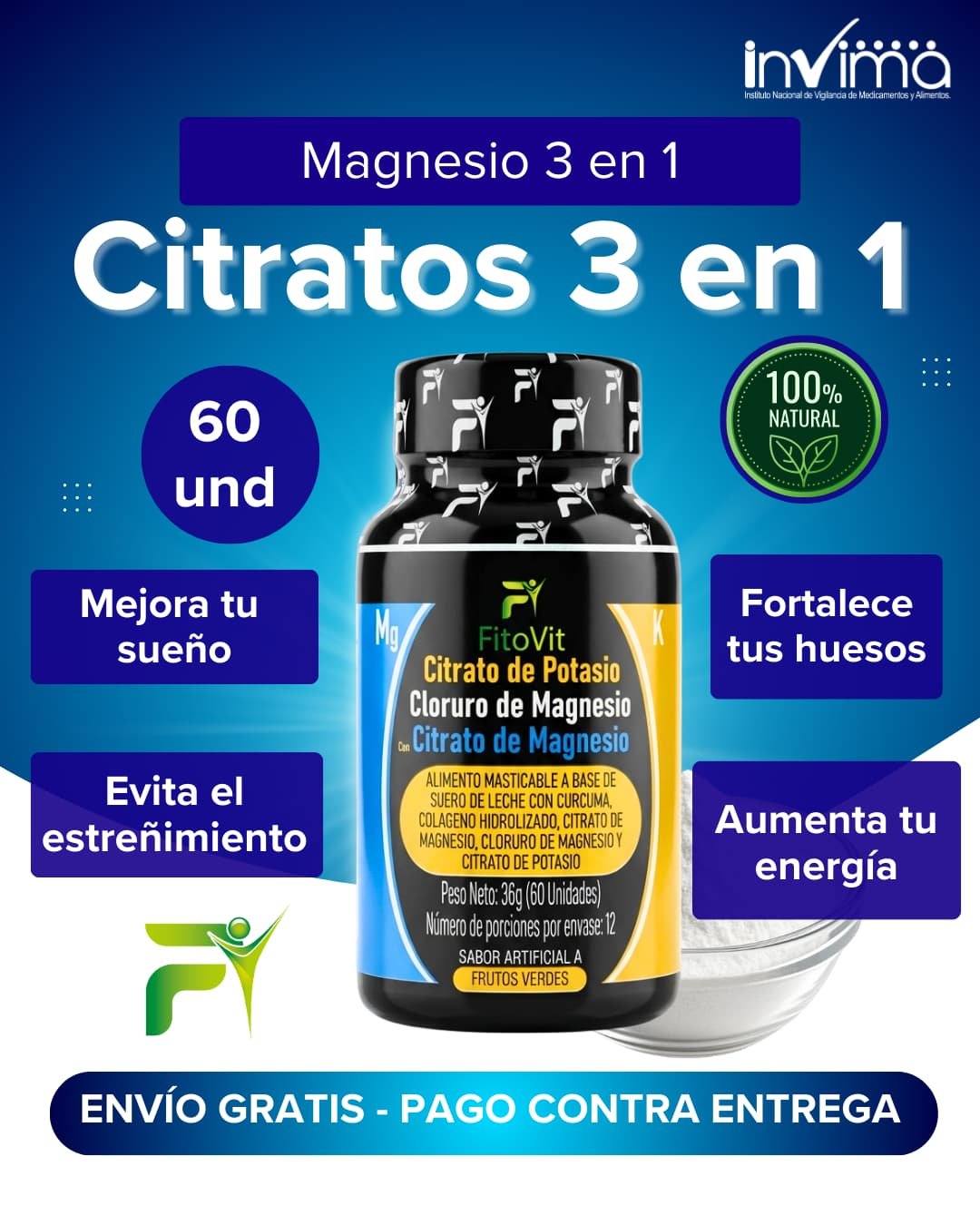 Citratos x60 Tabletas Masticables Energía, Digestión y Músculos - Imagen 7