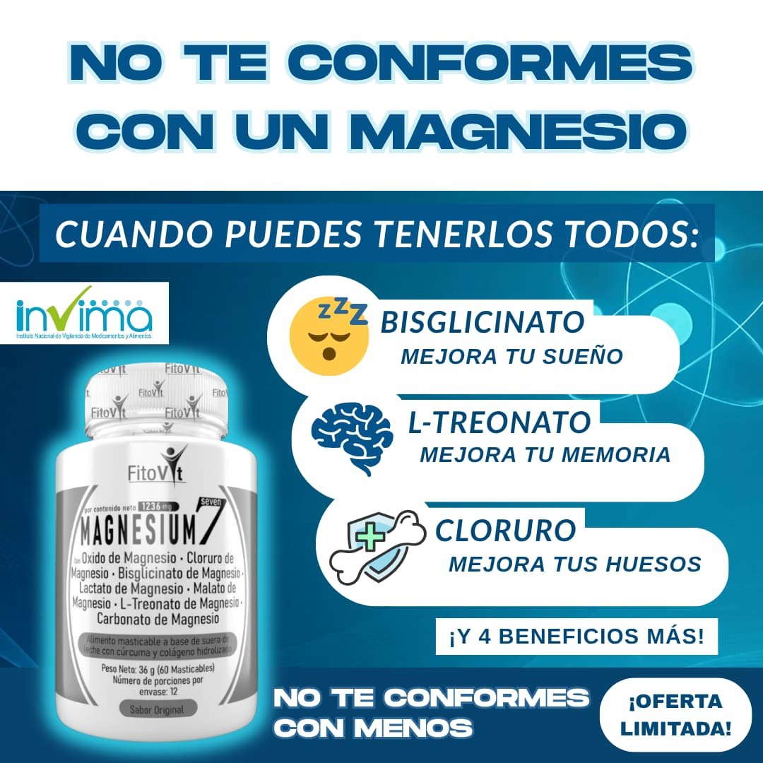 Combo 2 Unidades Magnesium7 x60 Tabletas Masticables - Imagen 5