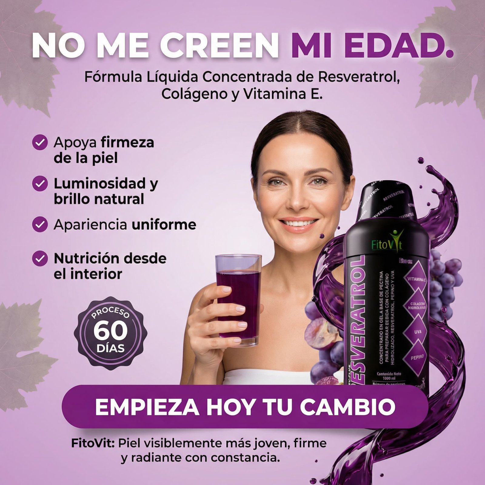 Resveratrol Plus Fitovit x1000 ml Antioxidante Premium - Imagen 3