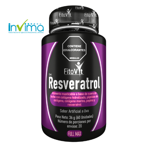 Resveratrol Full Max x60 Tabletas Masticables Antioxidante y Antienvejecimiento