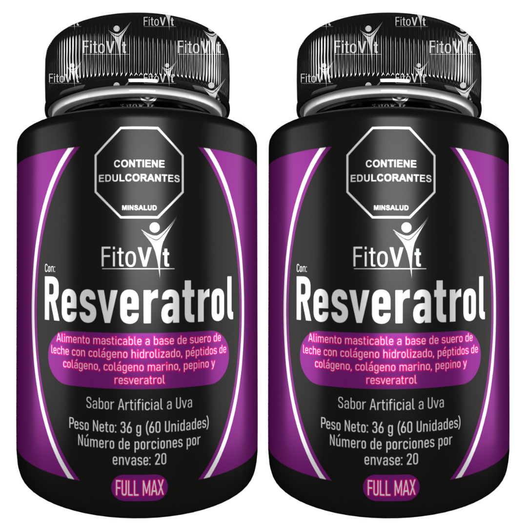 Resveratrol Full Max x60 Tabletas Masticables Fitovit – Pack x2 Unidades